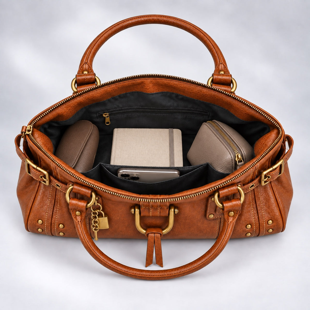The Clea Bag — inside, with the everyday essentials